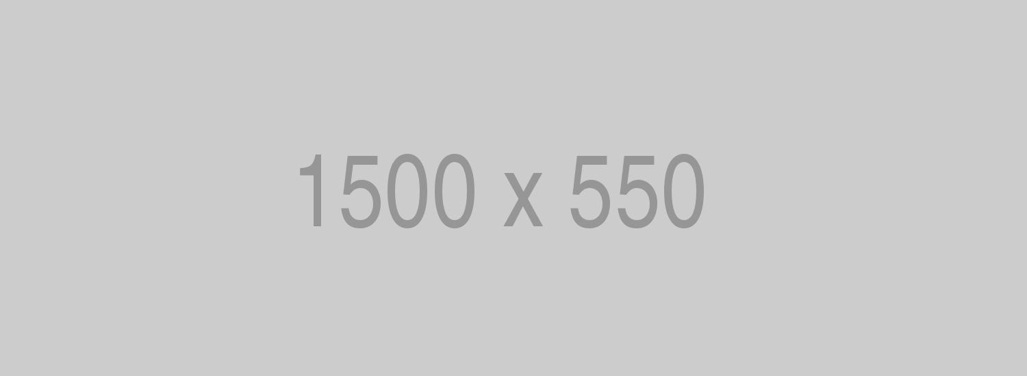 Gray placeholder banner showing 1500 x 550