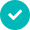 White check mark inside teal circular badge